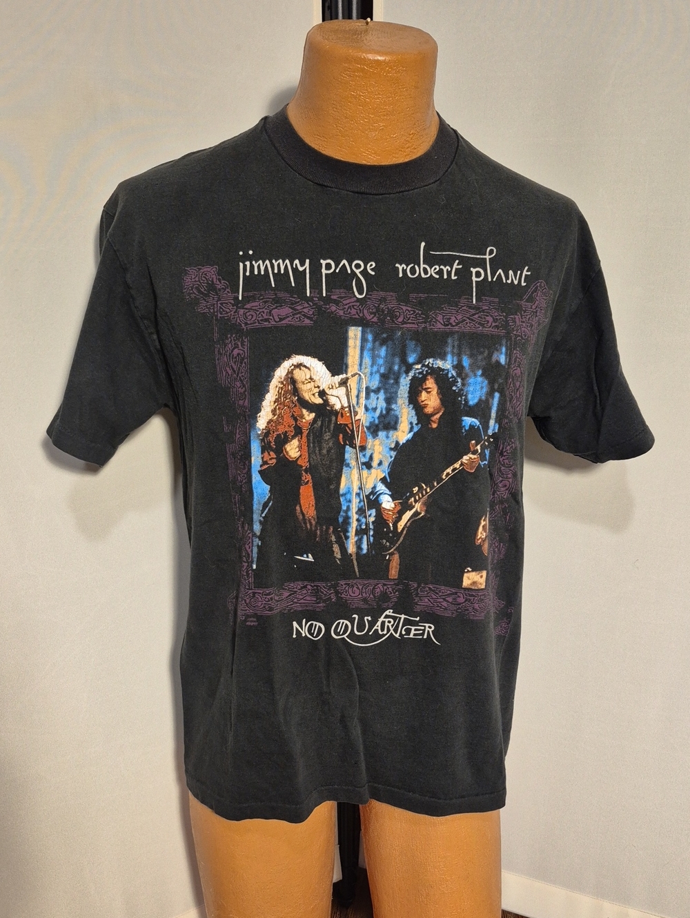 Vintage 1995 Jimmy Page & Robert Plant No Quarter Concert T-Shirt - Sz. L